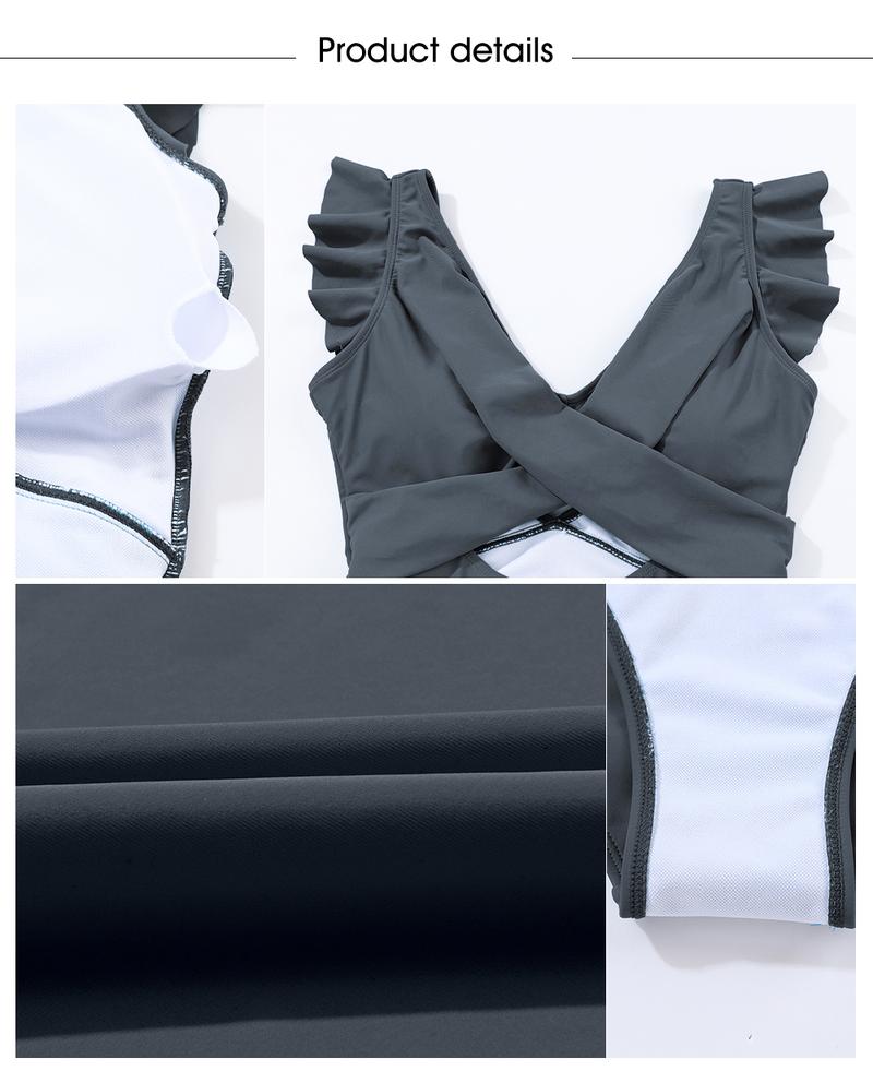 Aleumdr Women's One Piece Swimsuit Ruffle Cutout Swimdress Tummy Control V Neck Wrap Swimwear Swimming Sport Clothing Beach Aleumdr Women's One Piece Swimsuit Ruffle Cutout Swimdress Tummy Control V Neck Wrap Swimwear Swimming Sport Clothing Beach