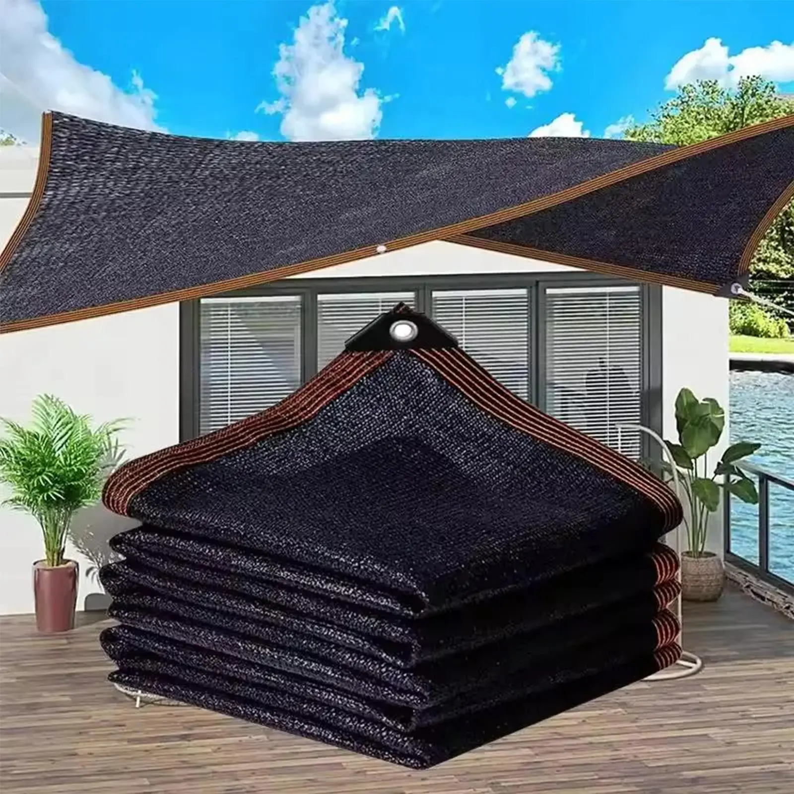 6x10(ft) Sunshade Netting with Grommets, 12 Stitch Shade Sails Mesh for Plant Pergola Patio Yard Greenhouse Chicken Coop, Summer Outdoor Shade Sails Canopy,home decor,camping essentials