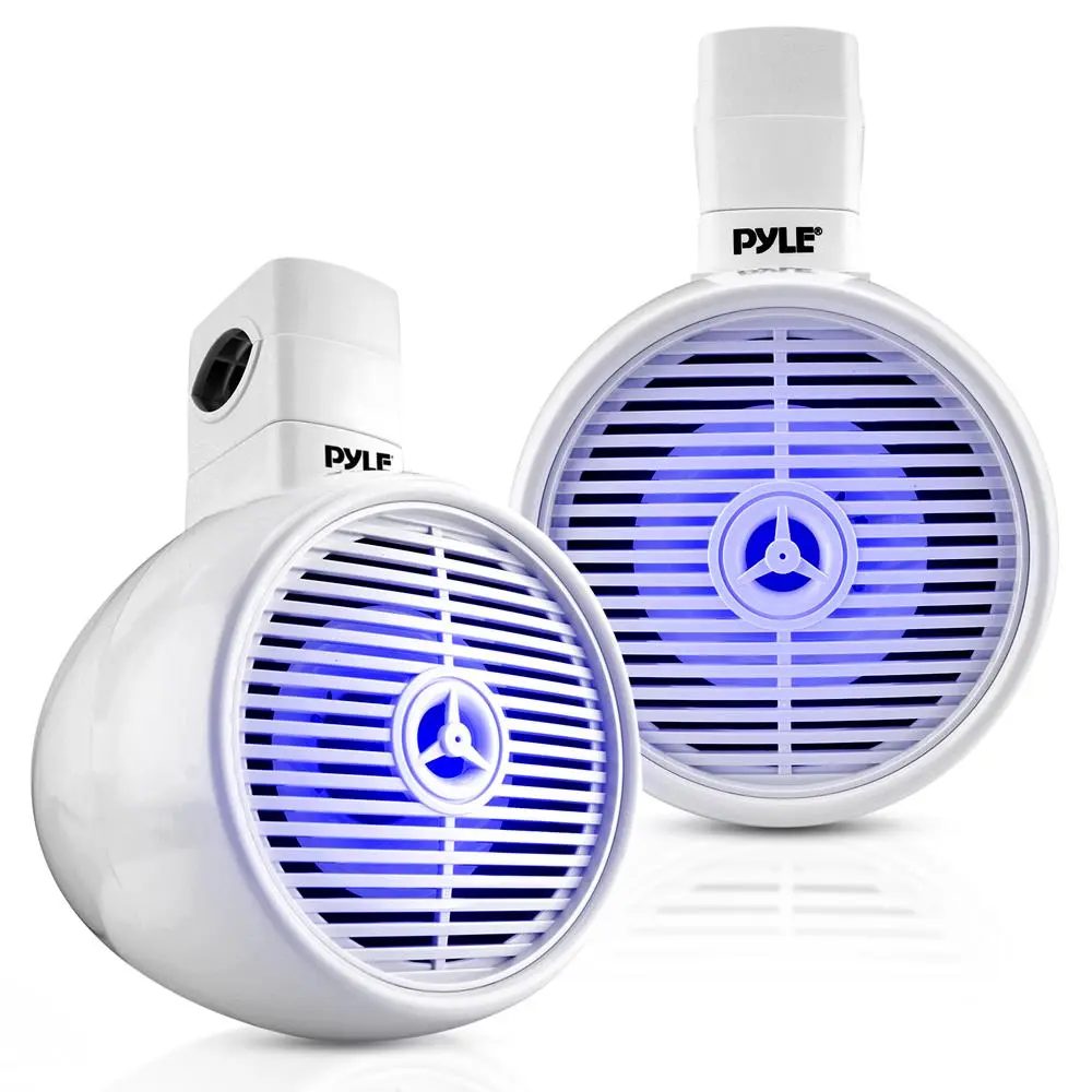 300W White Waterproof Bluetooth Marine Speakers with LED Lights, Outdoor Wireless Portable Speakers for Outdoor Use, Outdoor Wireless Speakers, Portable Waterproof Speakers