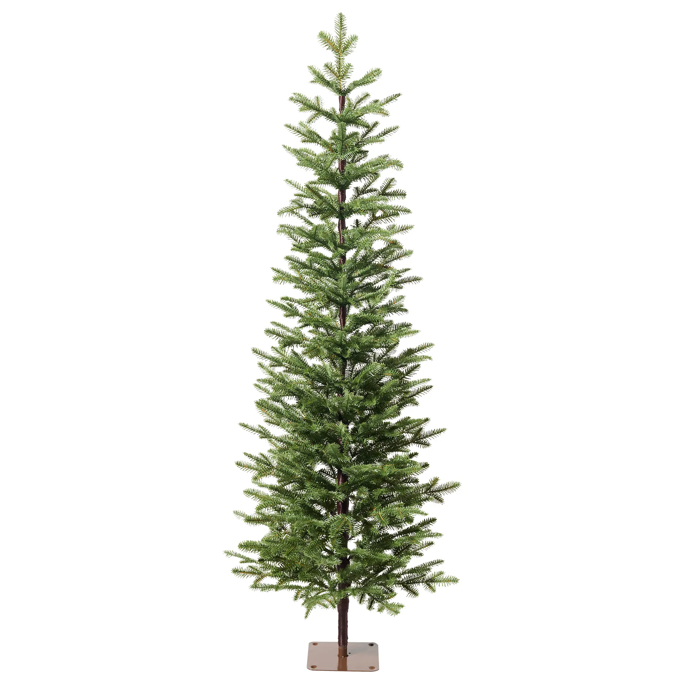 DR.Planzen Pencil Form Artificial Christmas Tree (5/6/7FT) - Slim Shape, Realistic PE Tips, Pre-Lit/Unlit Options, Metal Stand, Christmas New Year Home Decor for Indoor Apartment, Room Decor