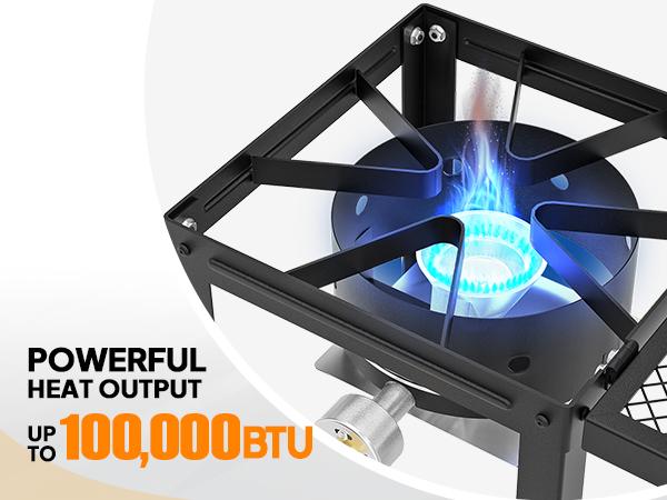 ROVSUN 100,000 BTU Propane Stove with Foldable Side Shelf, Single Burner Gas Stove for Outdoor Cooking with Regulator, Perfect for Camping, Tailgating, Turkey Frying, Seafood Boiling & Home Brewing,TikTokShopBlackFriday