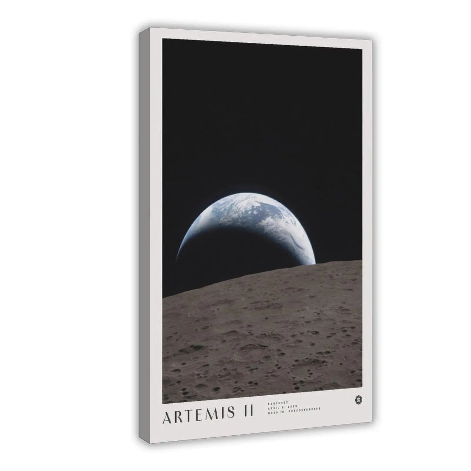 Earthset Artemis II NASA Poster, Earth and Moon Astronomy Wall Art, Art Wall Decor, Artwork for Bedroom, Space Gift, Celestial Home Decor