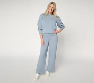 Barefoot Dreams Petite Brushed Luxe Lounge Puff Sleeve Pullover & Pant