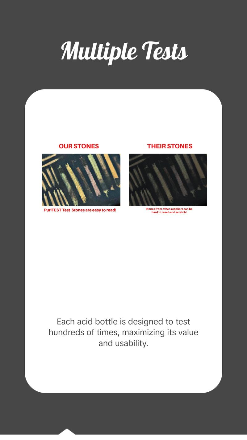 JSP 14K Gold Scrap Jewelry Testing Kit with Acid Test Liquid & 2x2 Premium Test Stone for Easy Karat Value & Purity Testing