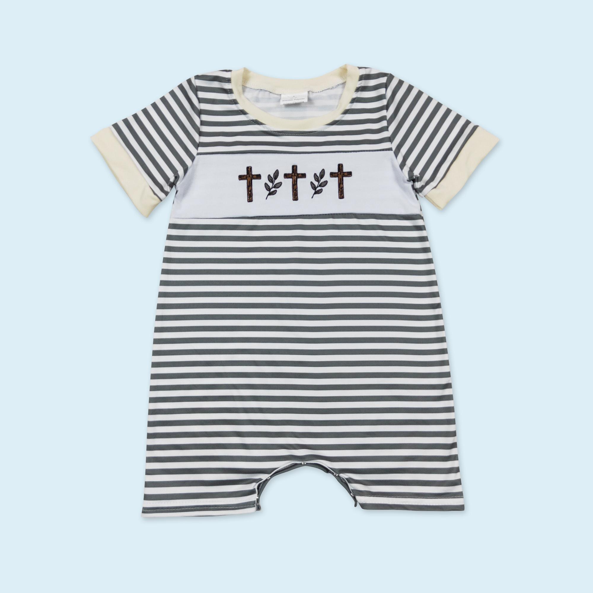 Easter cross floral design kids girls summer outfit