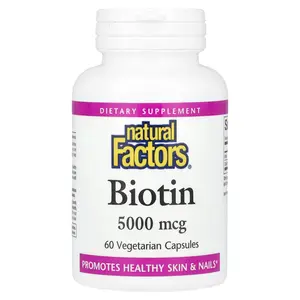 Natural Factors Biotin, 5,000 mcg, 60 Vegetarian Capsules