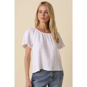 Melina Gathered Blouse - Off White