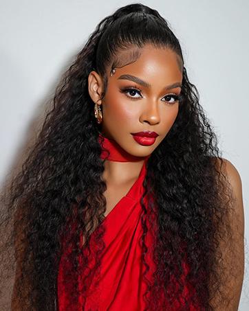 5x5 Glueless Wigs Human Hair Pre Plucked Pre Cut Water Wave 5x5 HD Lace Closure Wigs Human Hair Curly Human Hair Wig 180% Density Wear And Go Glueless Wig