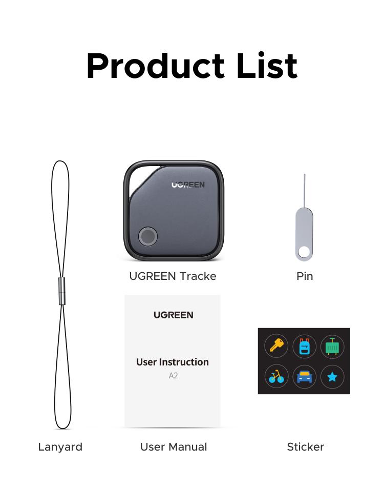 UGREEN FineTrack S 2-Pack Bluetooth Tracker Tags Work with Samsung SmartThings APP (Samsung Only), 550-Days Replaceable Battery Item Finder Smart Tag for Key Luggage Passport，TikTokShopBlackFriday ,TikTokShopHolidayHaul