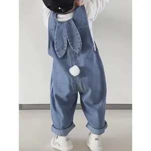 [New Arrival, Kids' Overalls] 2025 New Arrival Cute Rabbit Ears Kids' Overalls - Autumn Fashion Casual Pants for Boys & Girls, Stylish Baby Trousers Perfect for Outdoor