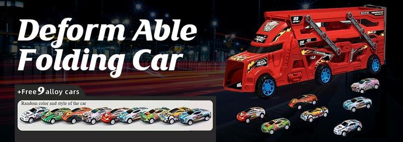 Transforming Launching Toy Car Set, Catapult Launcher Stunt Cars, Energy Release Deformation Vehicles, Action Battle Toys, Gift for Kids Boys Girls