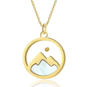 Mustard Seed Mountain Pendant Necklace for Women Stainless Steel Christian Faith Jewelry Anniversary Graduation Birthday Gifts for Her