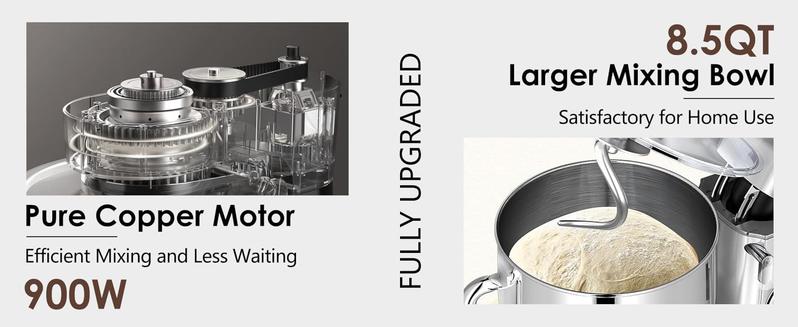 Kitchen in the Box Stand Mixer 8.5QT | 900W 10-Speed Kitchen Mixer for Baking, Dough, Cookies & Everyday Cooking | Best Holiday Gift