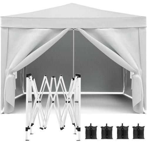 Outdoor Party Tent 10'x30' with 8 Removable Sidewalls Waterproof Canopy Patio Wedding Gazebo White Big Spacious Durable PE Cloth Upgraded Pipe Connection for Better Stability