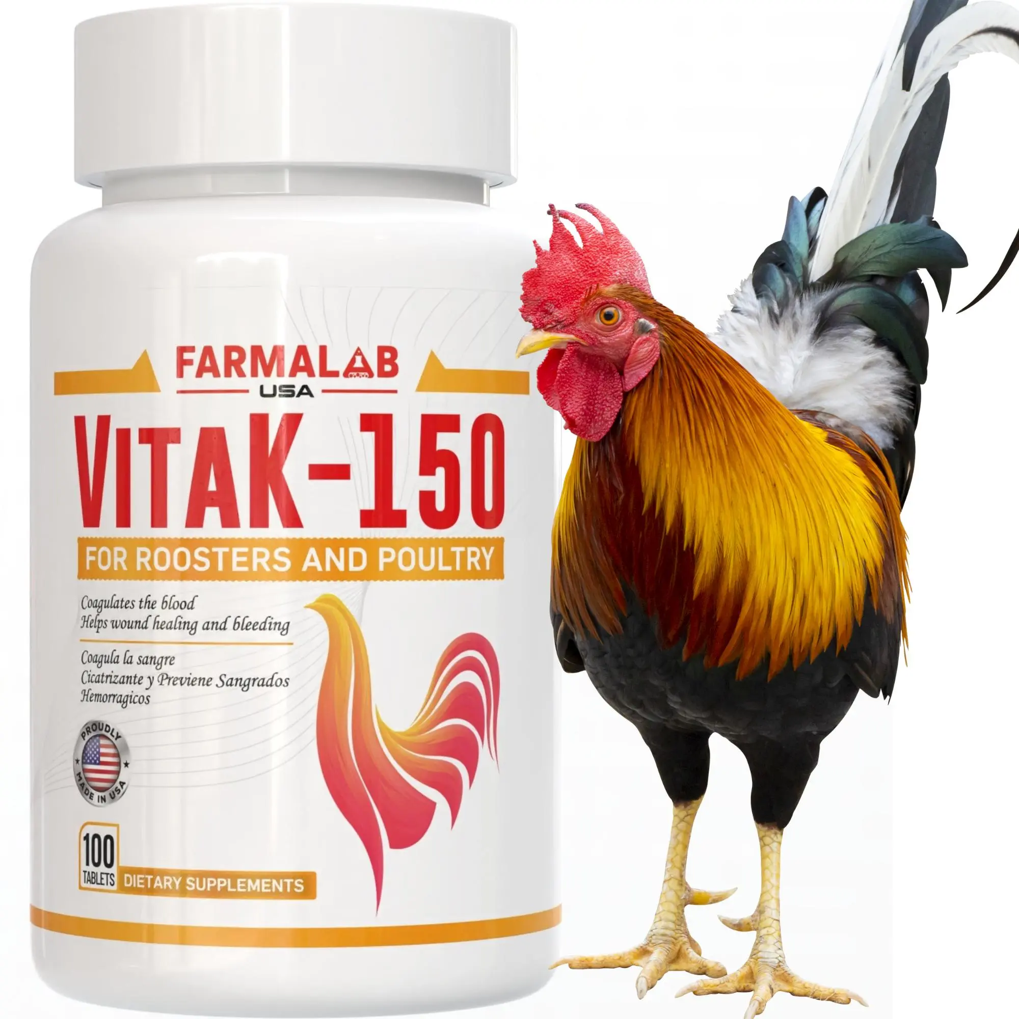 Farmalab VitaK 150 VitaK-150 Farmalab INTERFARMA Gallo K 100 Tablets Rooster Medicina para Gallos Finos