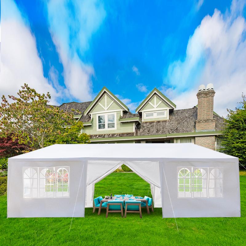 Outdoor Canopy 10 x 10/20/30ft, Party Tents with 0/5/7/8 Removable Sidewalls, Gazebo Shelter for Parties, Outside Waterproof Wedding Canopies