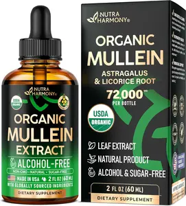 Herbal Mullein Drops for Lungs - USDA Organic Liquid - Mullein Leaf Extract Supplement - Made in USA - Lung & Bronchial Cleanse for Smokers - Respiratory Health Support - As Tincture, Tea, Pills - 2 fl oz