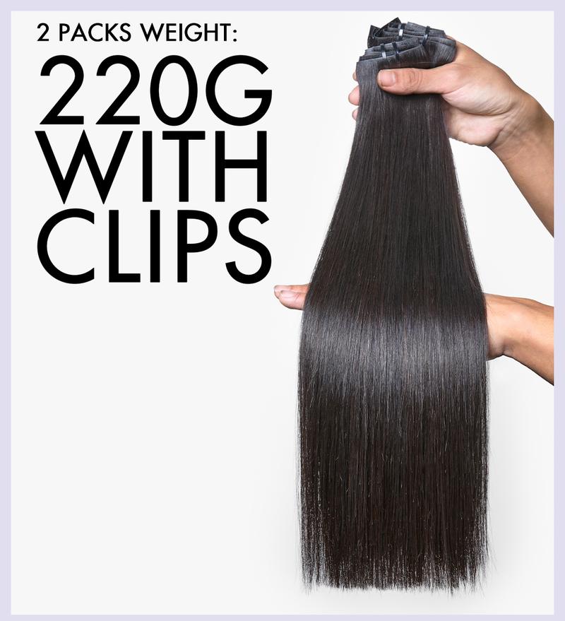 LUVME 100% Virgin Human Hair Extensions Seamless & Invisible Edge Straight, Body Wave, Kinky Curly, Yaki Straight, Messy Burmese Curl Clip-In