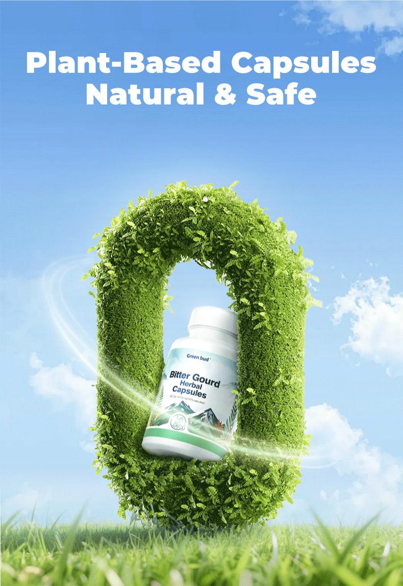 Green Bud 1 Bitter Gourd Herbal Capsules Contain Extracts of Bitter Gourd, Cinnamon, Ginseng, and Mulberry Leaves, etc.