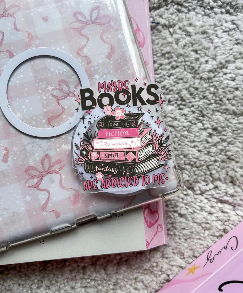 Funny Book Lover Stack MagSafe Phone Grip – Magnetic Pop Socket