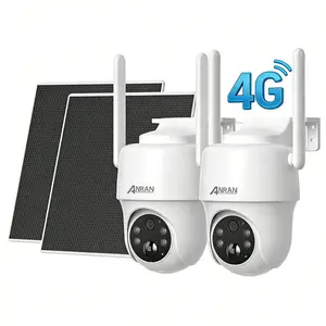 ANRAN 4G LTE Cellular Solar Security Camera with Sim Card for Enhanced Outdoor Surveillance Cam 360° Live View IP65 Waterproof 2 Way Audio