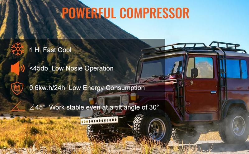 VEVOR 12 Volt Car Refrigerator Fridge with Wheels & Side Pull Rod Easy to Carry, TikTokShopBlackFriday, Max 58 QT/55 L Dual Zone Portable Freezer, -4℉-50℉ Adjustable Range, 12/24V DC and 100-240V AC Compressor Cooler