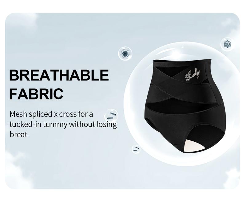 【NEW COLORS】Morelect 3/5/8 Pack High-Waisted Letter Print Underwear,Cross Support Tummy Control Panties for Women,Breathable Slimming Underwear for Women, All-Season Comfy Daily Wear. Casual Bridal Basic Minimalist Lingerie.