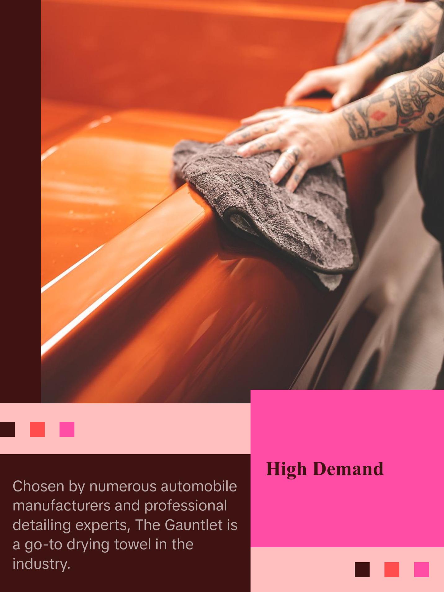 The Rag Company - Gauntlet Car Drying Towel - 70/30 Korean Microfiber, Dries Faster Without Scratching