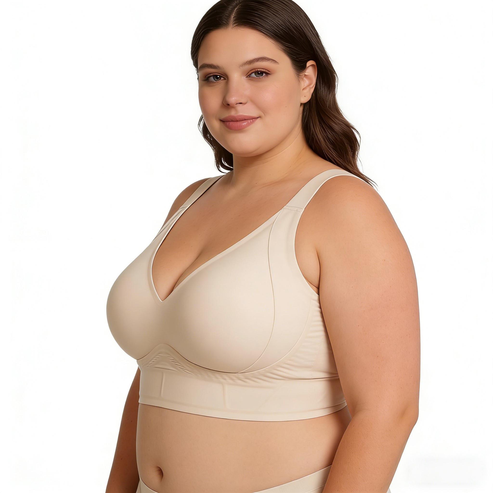 NOVIMA New Plus Size Bra for Women,B-FCups,Wirefree Full Coverage Comfort Slimming Anti-Sagging with 7-Row Hook Strong Support & Push Up second skin wear comfortable breathable mesh cup