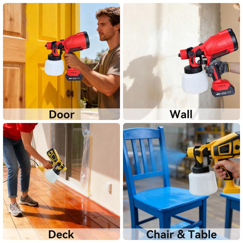 Corded or Cordless Electric Paint Sprayer, High Power with Adjustable Spray Modes, Ideal for Furniture, Cabinets, Walls and DIY Projects & Home Renovation