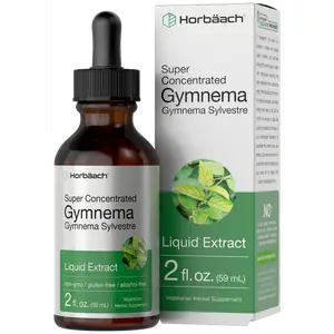 Horbäach Gymnema Sylvestre Liquid Extract | 2 fl oz | Alcohol Free Drops | Super Concentrated Supplement Tincture | Vegetarian, Non-GMO, Gluten Free