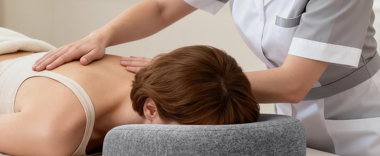 Benazcap Face Down Pillow for Massage Table Memory Foam for Prone Down Sleeping BBL Pillow After Eye Surgery Vitrectomy Recovery Face Cradle Massage Headrest for Bed Gray