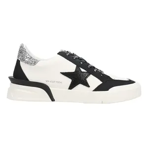 Vintage Havana Womens Laser Glitter Lace Up Sneakers Shoes Casual - White Vintage Havana Womens Laser Glitter Lace Up Sneakers Shoes Casual - White