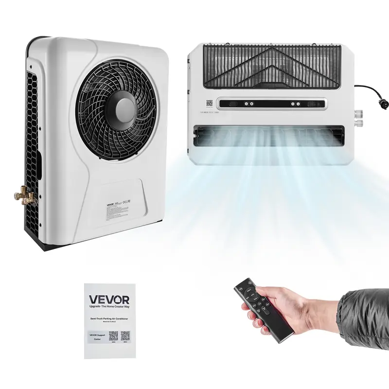 【summerfinds】VEVOR Compact 12V 10000 BTU Truck Mini Split AC Unit, Mini Splits with 400 m3/h Airflow, 65 dB Quiet Run, Durable ABS Housing, Easy Installation, Low Noise Portable Cooling for Semi Trucks, Campers (12V Plug)