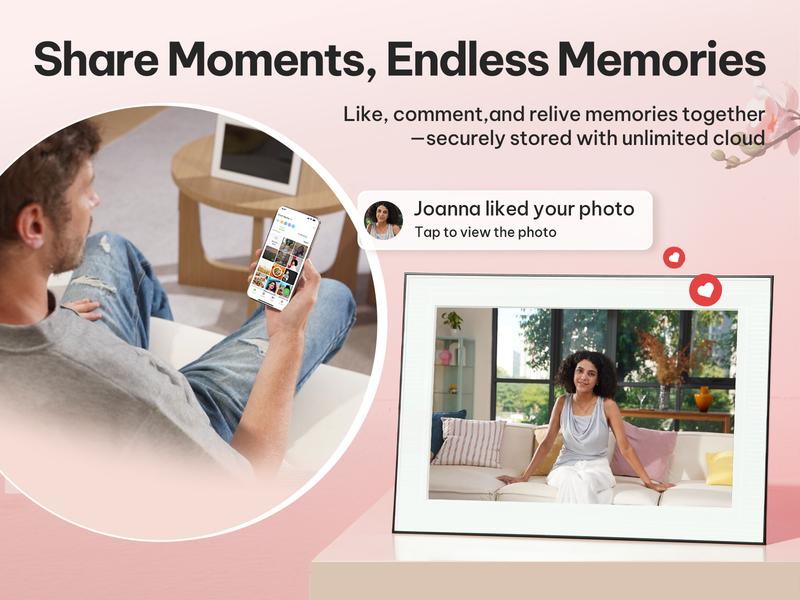 Homture Magic Frame - 10.1″ 1080P World's First AI Magic Frame for Old Photo Restoration Unlimited Storage Instant Sharing Decor Full HD 1080P