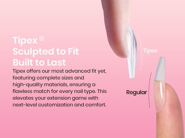 Beetles Tipex Pre-Building Instant Apex Nail Tips –  Square Stiletto Almond Coffin,  Pre-Etched, Thick Full Cover Acrylic Tips Manicure Art DIY Gift for Women Cutics