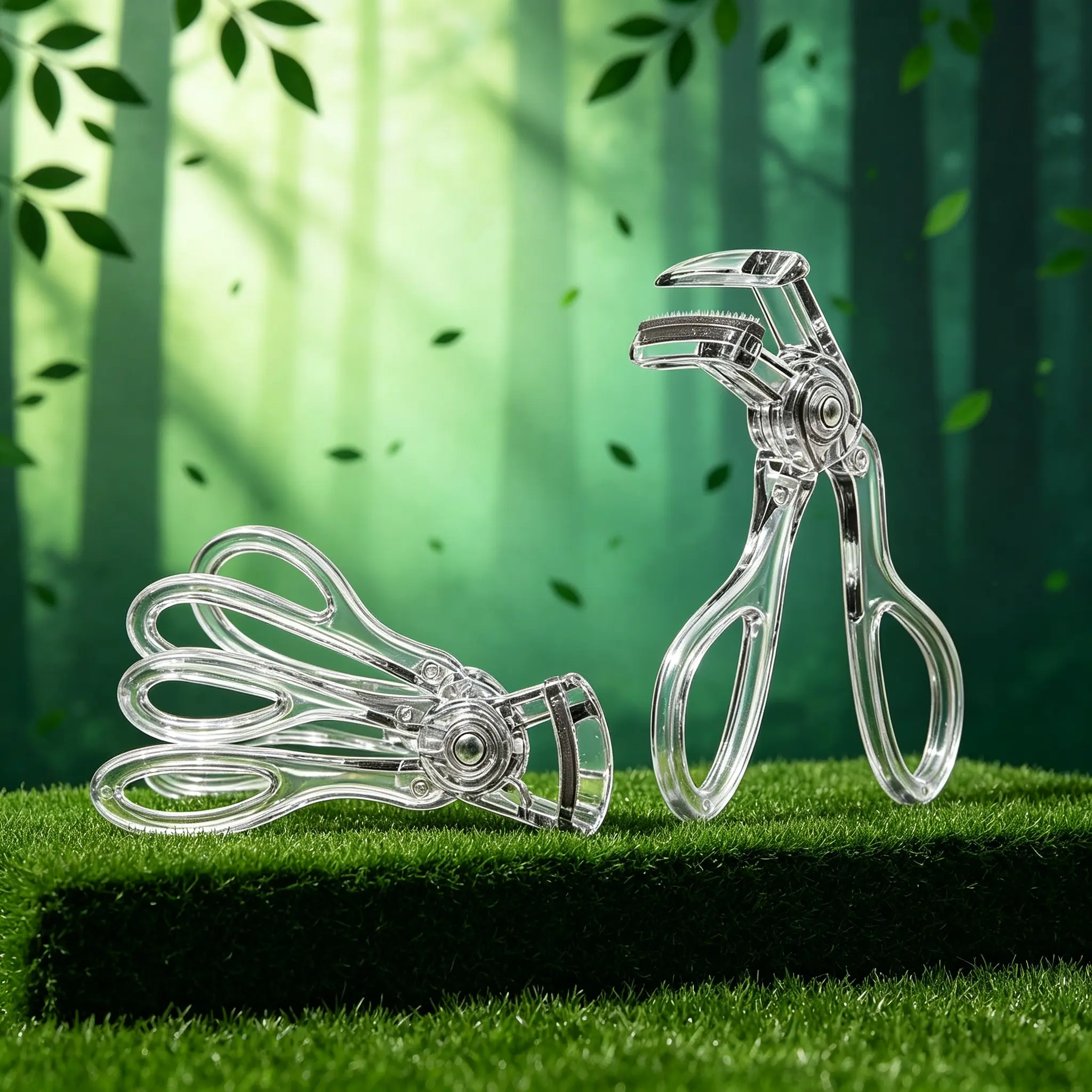 Compact Clear Travel Eyelash Curler, Professional Transparent Lash Curler for Hooded Eyelid, Round Eyes, Straight Stubborn Lashes, Fits Lash Clusters, Suitable for Asians, Unisex for Men, Soft Silicone Pad Prevents Ripping Lashes Off