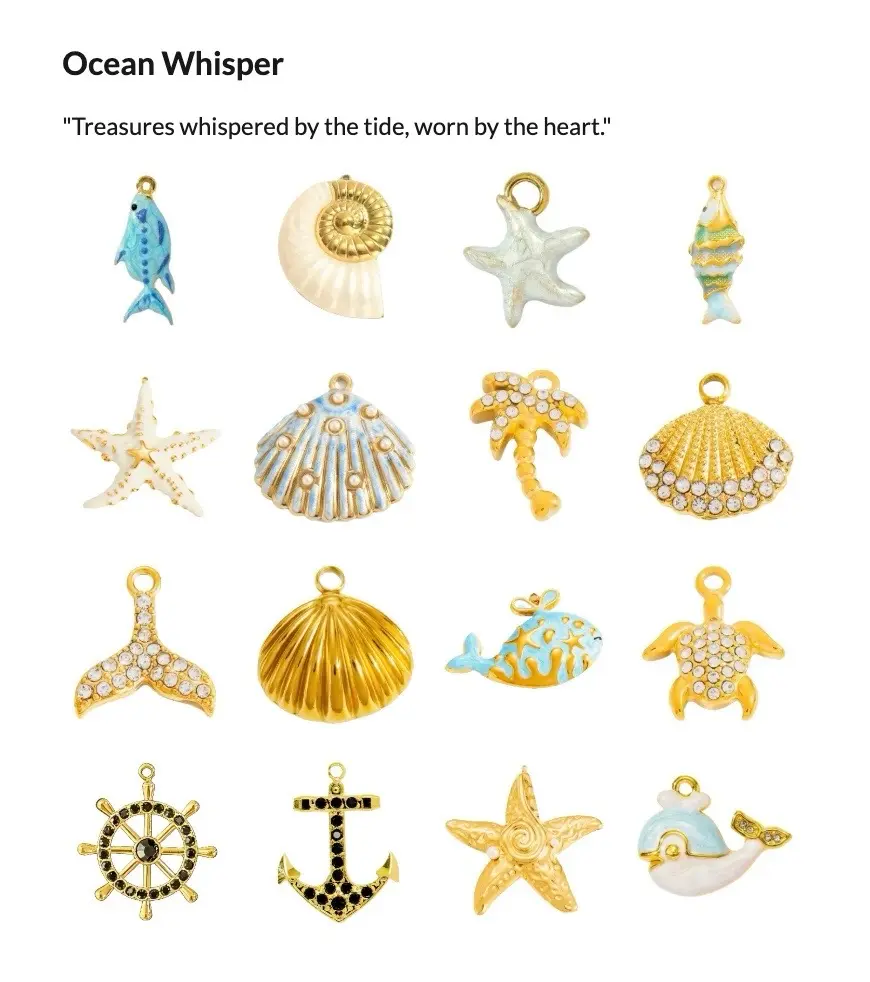 Gold Custom Charm Pendant for DIY Jewelry Making, Personalized Birthstone Letter Sports Ocean Vintage Charms for Necklace Bracelet
