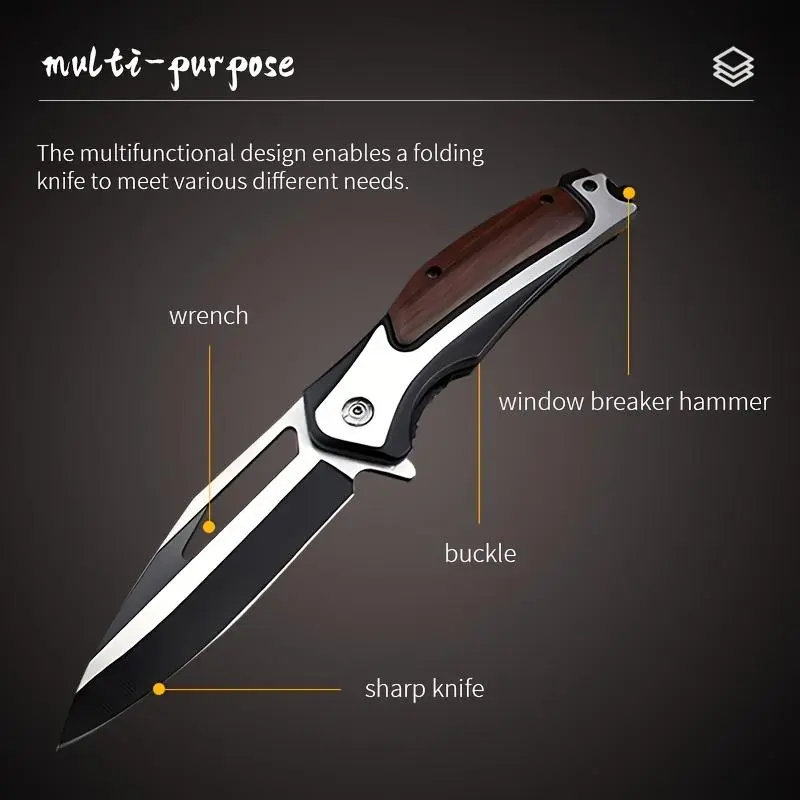 3.93-inch Sharp Kitchen Fruit Knife with Handheld Grip - Multi Functional Portable Utility Tool for 3.93" Fruit Cuts, Outdoor Camping, Ideal Gift for Men, Multi Functional Knives, Portable Multipurpose Knives
