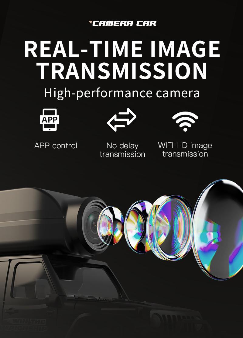 1:64 Mini RC Off-Road Monster Truck, 2.4GHz Wireless Remote Control Car with LED Lights, 720P FPV Camera, WiFi APP Control, Desktop Play, Indoor & Outdoor Toy, Holiday Gift for Adults and Kids Lighted Bluetooth Ride-On Drift USB Rechargeable LED Drift Car