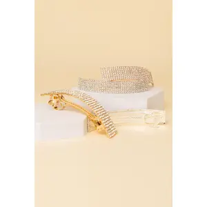 Ashley Rhinestone Pavé Rectangular Hair Barrette