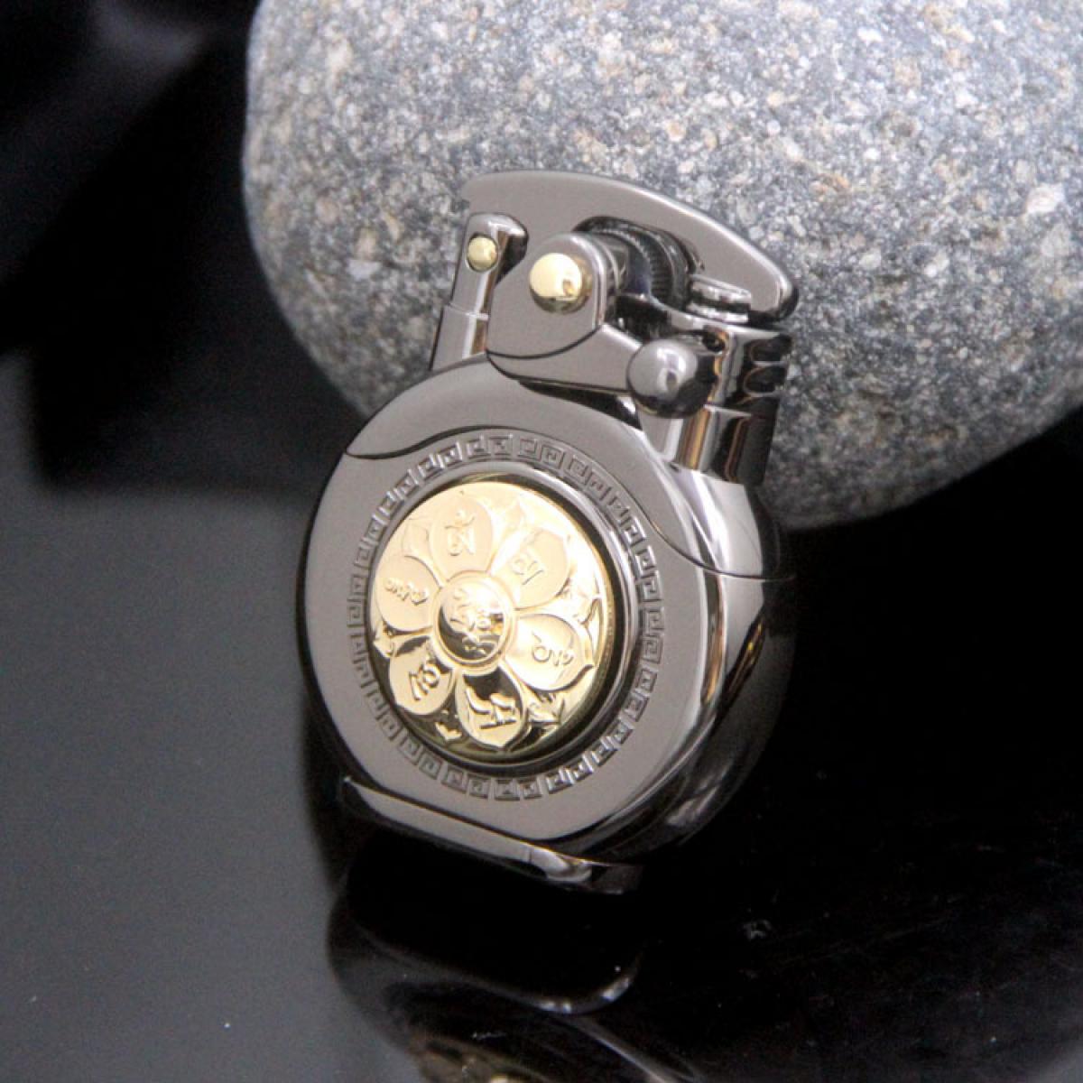 Vintage Cool Lighter, Old Fashioned Liquid Lighter, Creative Lucky Rocker Switch, Lucky Wheel Rotating Disk Decompression, Can Be Added Fuel, Gift Box Packaging, Suitable For Smokers, Collection, Holiday Gifts, Daily Home Ignition, (Excluding Fuel)