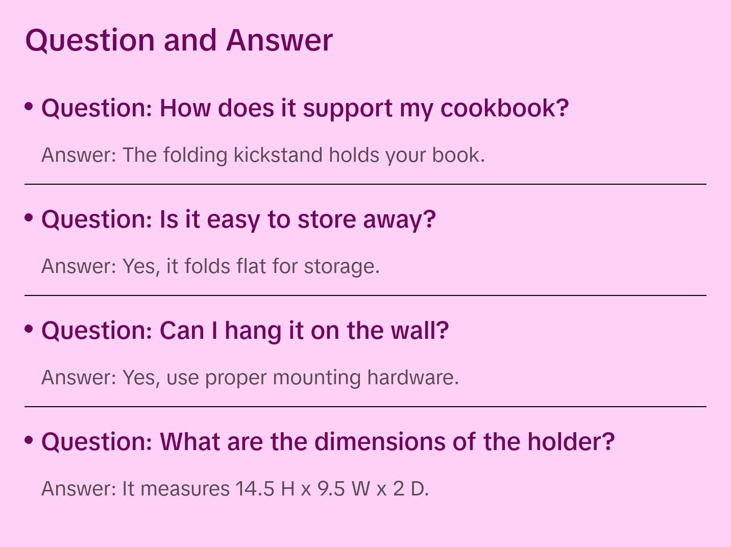 Cutting Board Style Wood Recipe Cookbook Holder, Brown