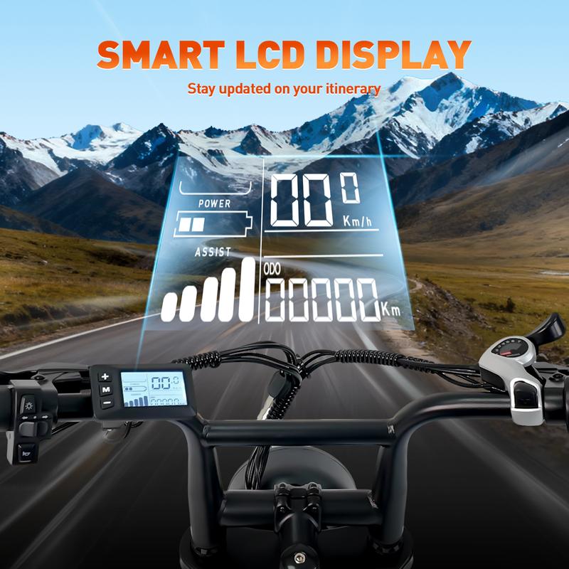 Electric Bike with 1500W Peak Motor, 48V 20Ah Removable Battery, 30 MPH, 40–60 Mile Range, Fat Tires, Full Suspension