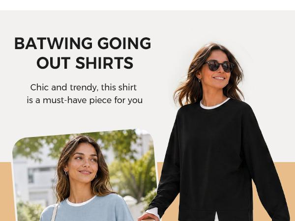 Fisoew Women's Fake Two Piece Layered Sweatshirt Air Layer Fabric Hoodie Crew Neck White Ribbed Cuff & Hem Patchwork Drop Shoulder Oversized Long Sleeve Pullover Top Hoodie Fit Casual,back to school,back to school shopping