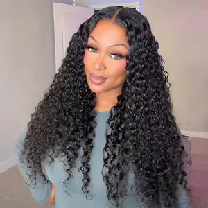[Exclusive Deal] OQ HAIR 7x5 Water Wave Wear Go Wig Free Upgrade With Drawstring Pre-Everyting Human Hair Lace Front Wigs Pre Plucked Bleached Knots for Beginners Friendly Human Hair Wigs