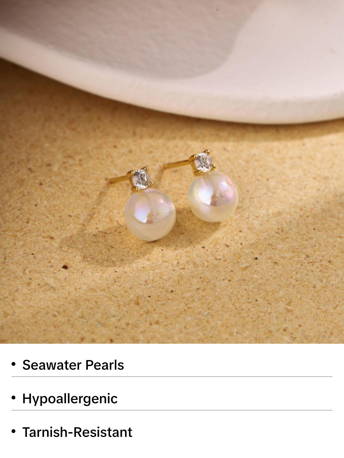 Pearl Crown Studs