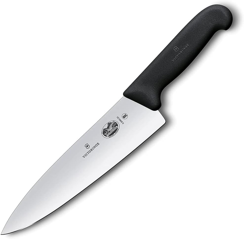 Victorinox Swiss Army 5.2063.20-X14 Fibrox Chef's Knife Black 8 in Durable Design for Versatile Cooking Use