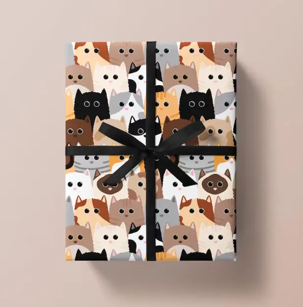 Lots of Cats Wrapping Paper Sheet Cat Gift Wrap - Birthday Wrapping Paper - Fun Gift Wrap - Bold Wrapping Paper - Cat Gifts