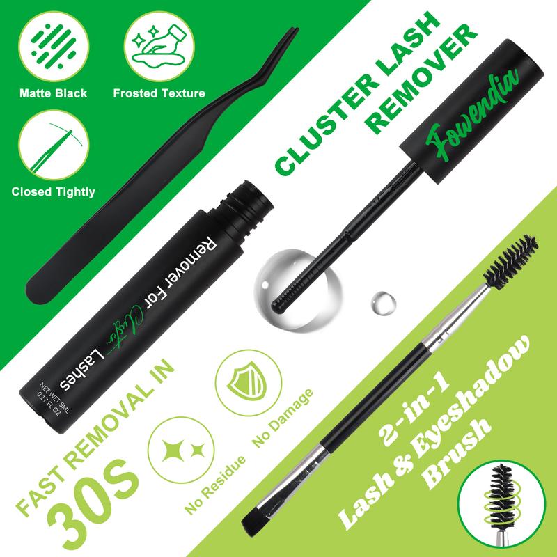 Fowendia Lashes Fox Cat Foxeyelash Eye | Waterproof Lash Clusters Kit C/D Curl DIY Extension Kit and Lash Clusters 8-18mm with Bond, Seal, Remover | Super Fine Invisible Band Lashes, Glue-Free Cat Eyelashes Lower Extensions dealsforyoudays